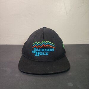 Jackson Hole Wyoming Hat Cap Snap Back Boys Black Ski Resort